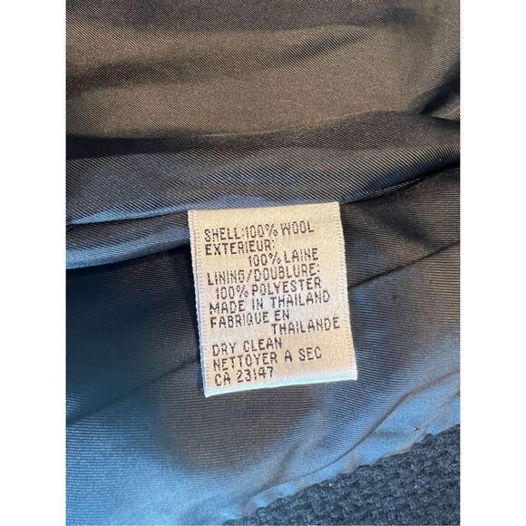 Talbots petite 100% wool black blazer coat button up collar size 6 career work - Picture 6 of 9